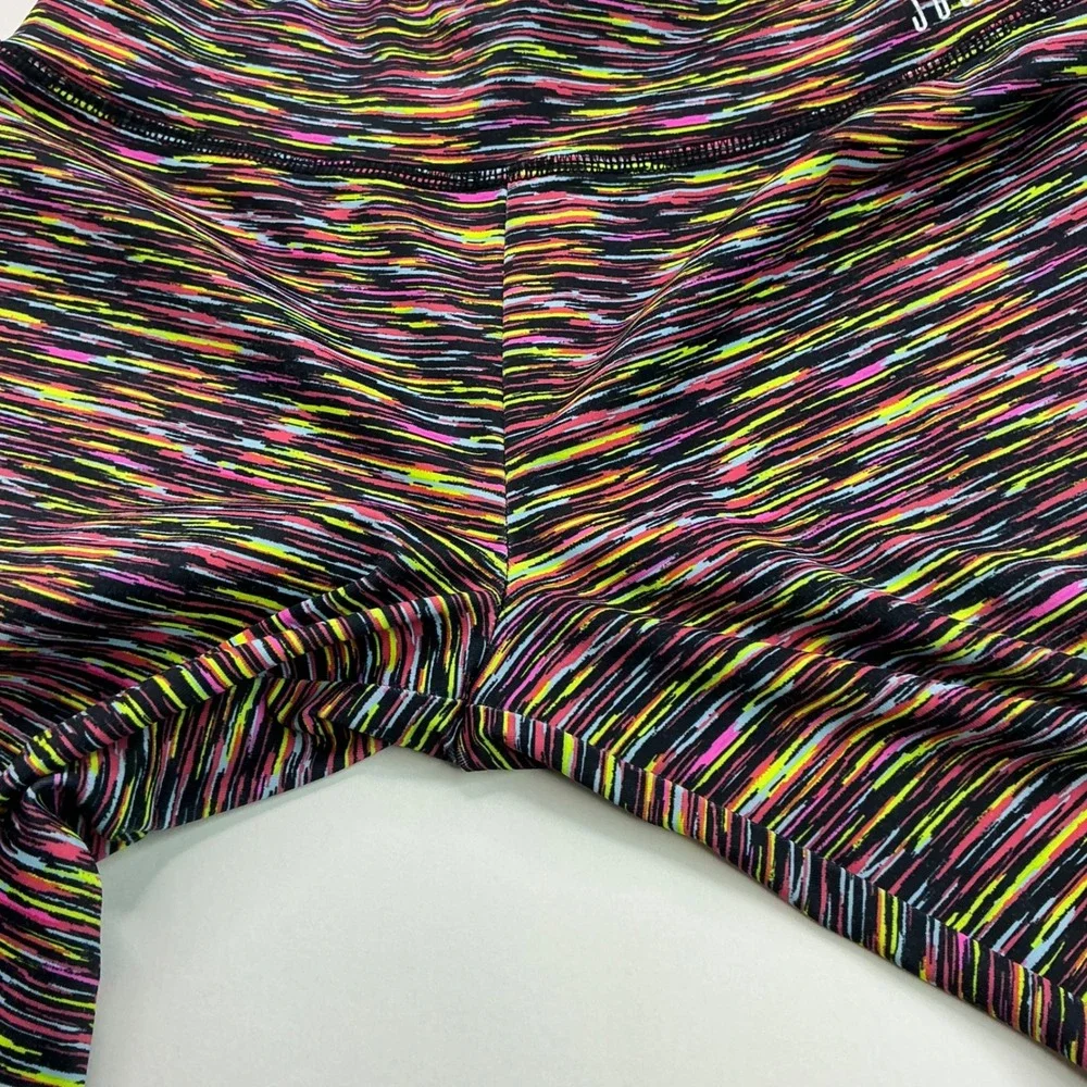 Justice Multicolor Active Leggings Kids Size 12 Space Dye Neon Striped 172044